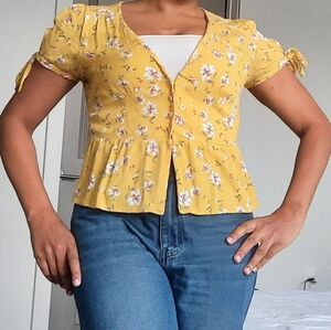 Floral Yellow Women's Top